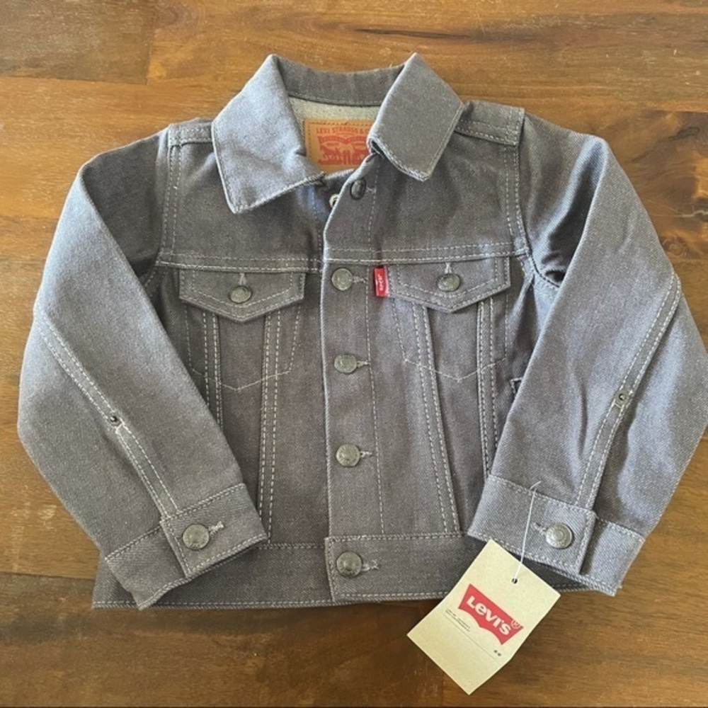 Levi’s gray starched denim jeans jacket 2T NWT‎